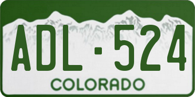 CO license plate ADL524