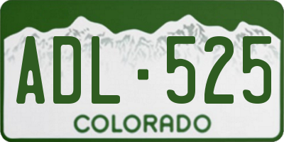 CO license plate ADL525