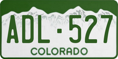 CO license plate ADL527