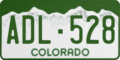CO license plate ADL528