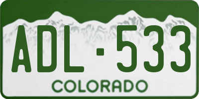 CO license plate ADL533
