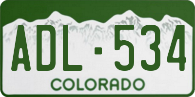 CO license plate ADL534
