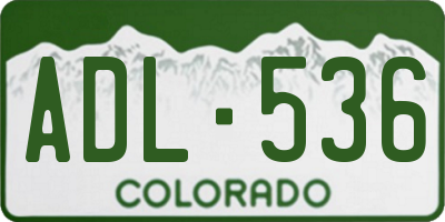 CO license plate ADL536