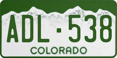 CO license plate ADL538