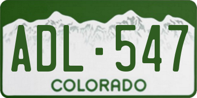 CO license plate ADL547
