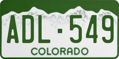 CO license plate ADL549