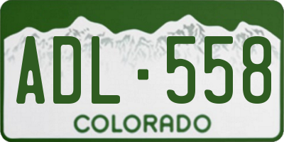 CO license plate ADL558