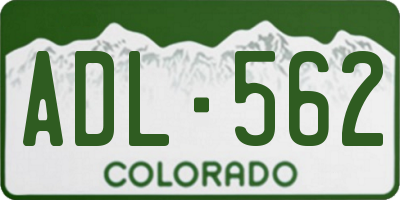 CO license plate ADL562