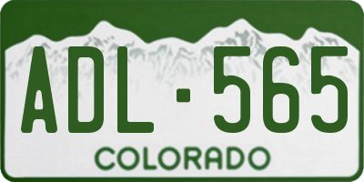 CO license plate ADL565