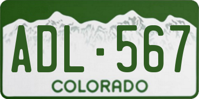 CO license plate ADL567