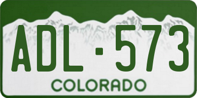 CO license plate ADL573