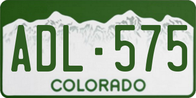 CO license plate ADL575