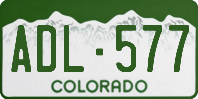 CO license plate ADL577