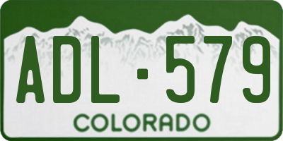 CO license plate ADL579