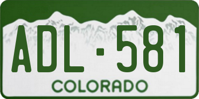 CO license plate ADL581