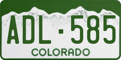 CO license plate ADL585