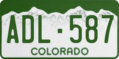 CO license plate ADL587