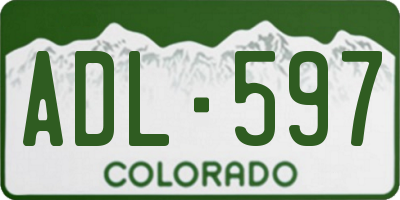 CO license plate ADL597