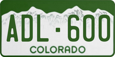 CO license plate ADL600