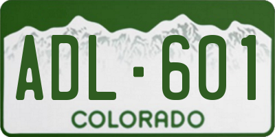 CO license plate ADL601