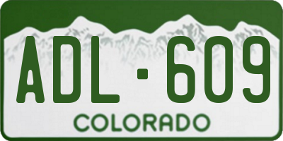 CO license plate ADL609