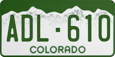 CO license plate ADL610