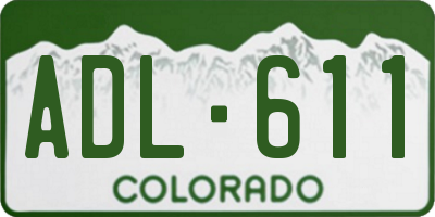 CO license plate ADL611