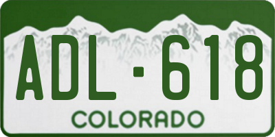 CO license plate ADL618