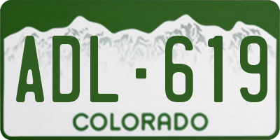 CO license plate ADL619