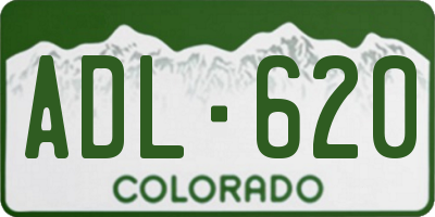 CO license plate ADL620