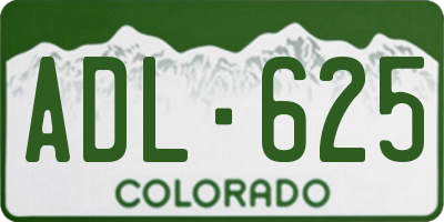 CO license plate ADL625