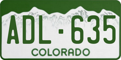 CO license plate ADL635