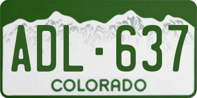 CO license plate ADL637