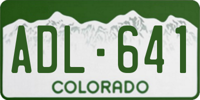 CO license plate ADL641