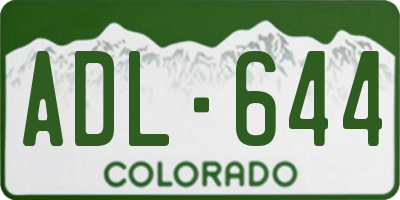 CO license plate ADL644