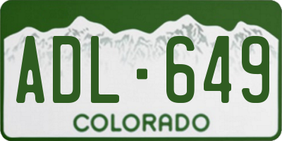 CO license plate ADL649