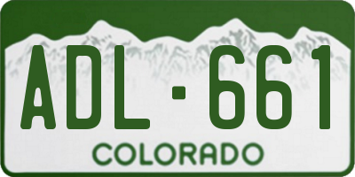 CO license plate ADL661