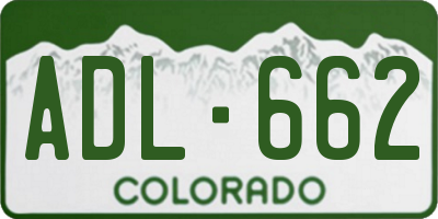 CO license plate ADL662