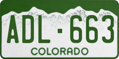 CO license plate ADL663