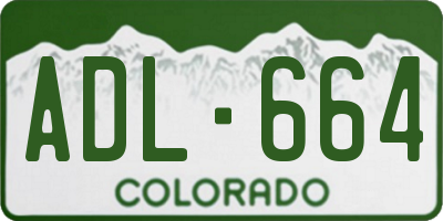 CO license plate ADL664