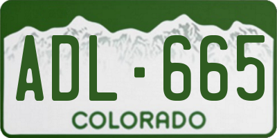 CO license plate ADL665