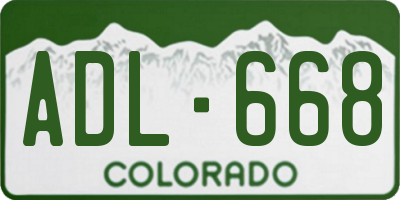 CO license plate ADL668