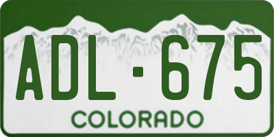 CO license plate ADL675