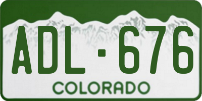 CO license plate ADL676