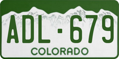 CO license plate ADL679