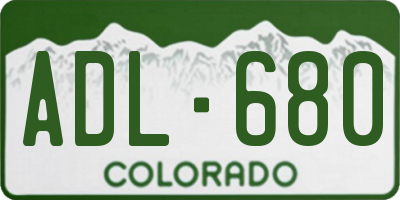 CO license plate ADL680