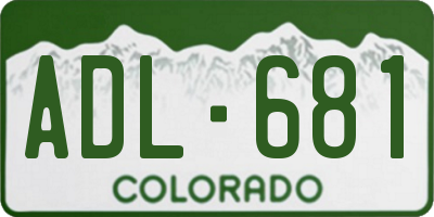 CO license plate ADL681