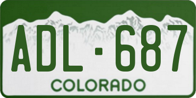 CO license plate ADL687