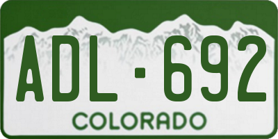 CO license plate ADL692