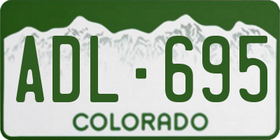 CO license plate ADL695